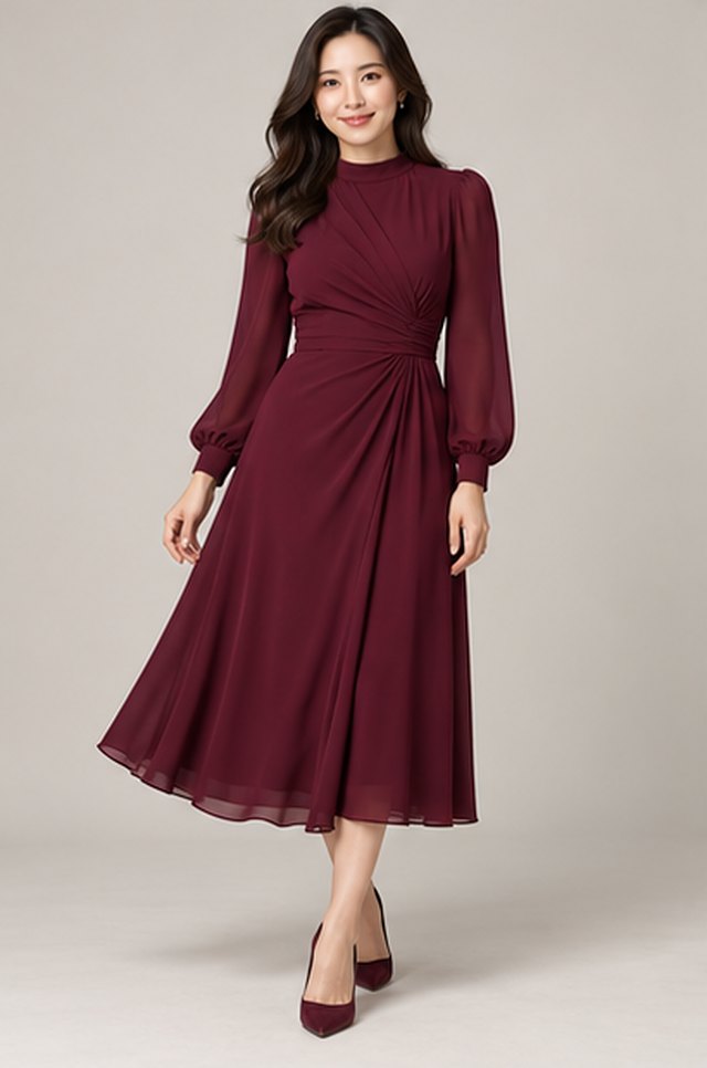House of CB Burgundy Midi Dress